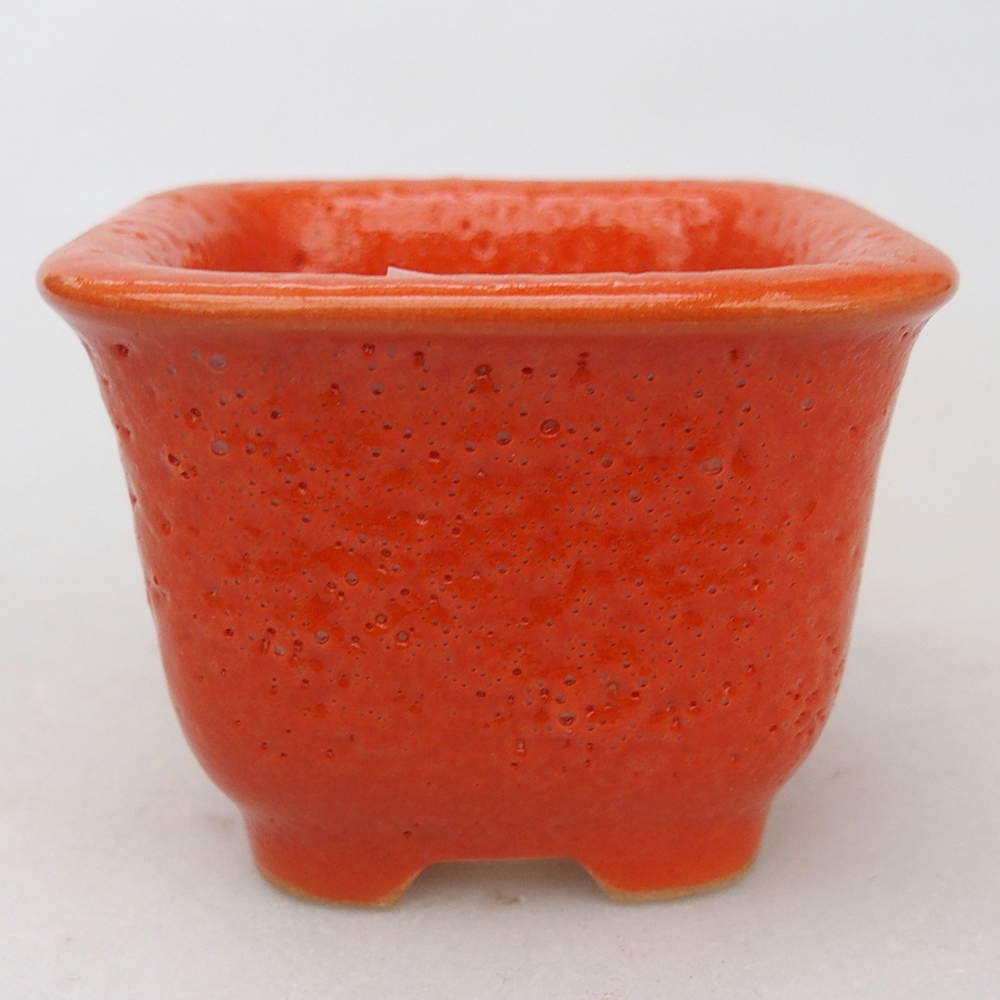 Ciotola per bonsai in ceramica 6,5 x 6,5 x 5 cm, arancione