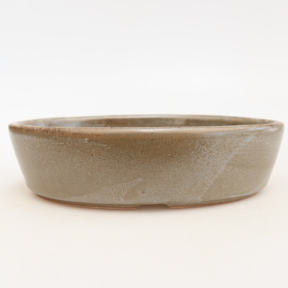 Ciotola per bonsai in ceramica 16,5 x 11,5 x 4,5 cm, marrone