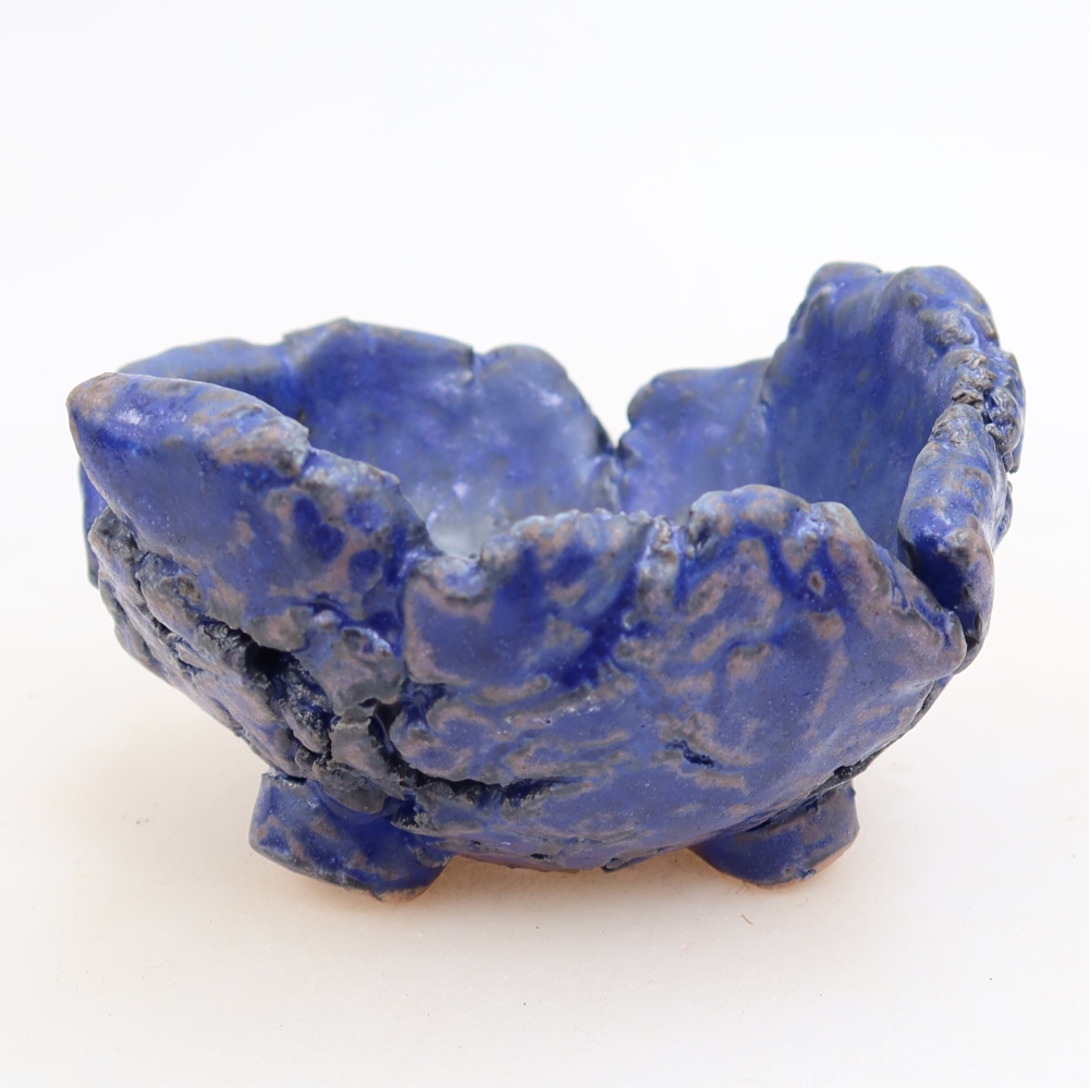 Guscio in ceramica  10 x 9,5 x 5,5 cm, colore blu