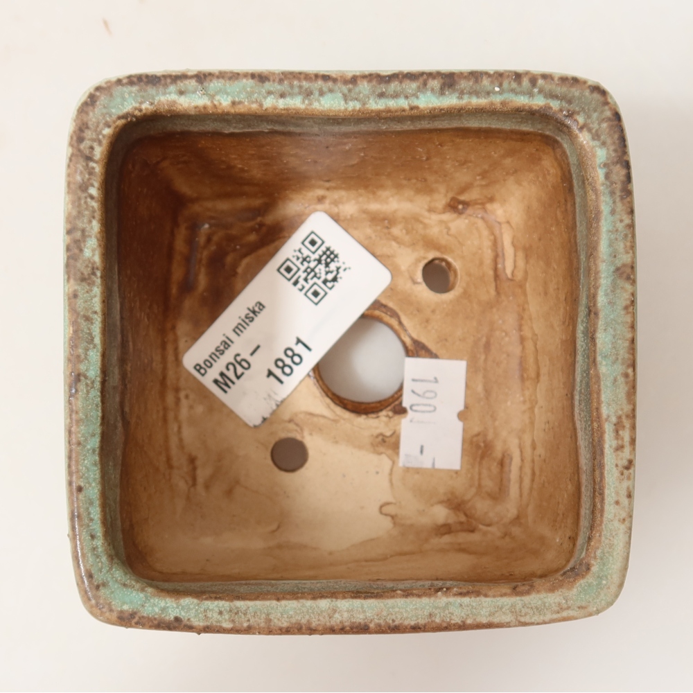 Ciotola bonsai in ceramica 8,5 x 8,5 x 5,5 cm, verde