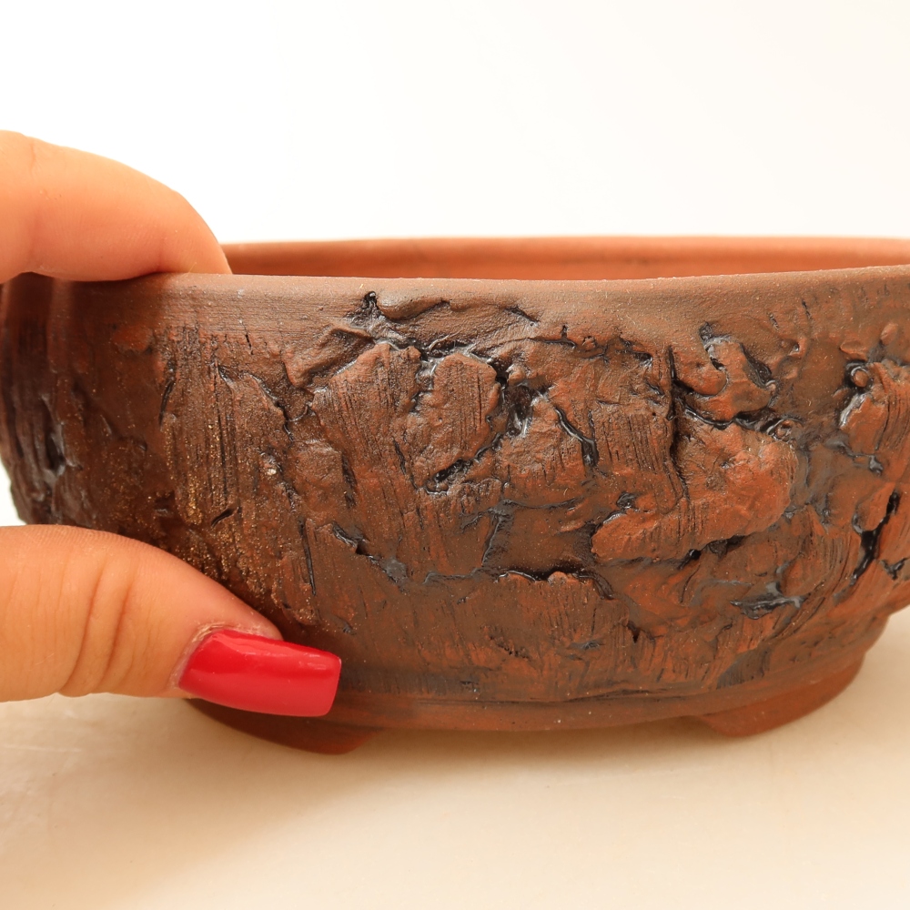 Vaso da bonsai in ceramica 16 x 16 x 6,5 cm, colore marrone