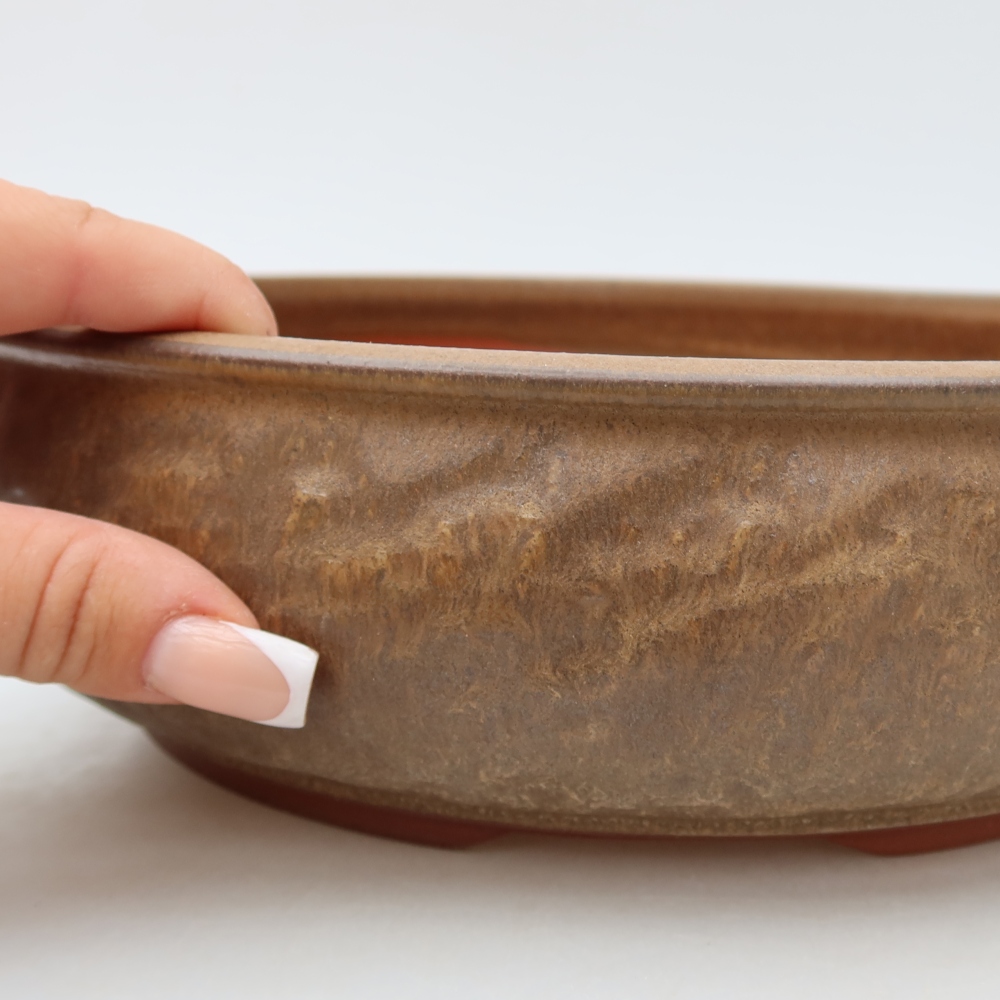 Vaso per bonsai in ceramica 27 x 27 x 7,5 cm, colore marrone