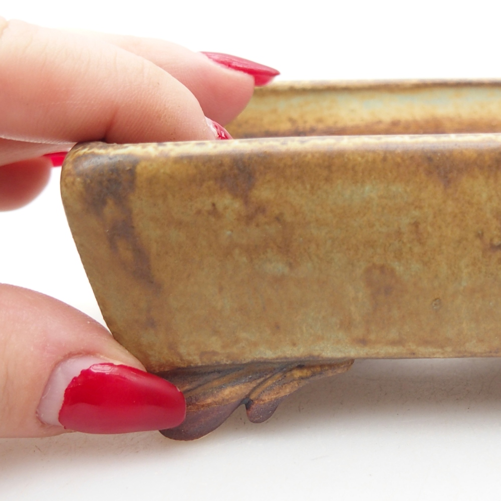 Ciotola per bonsai in ceramica 10 x 8 x 4 cm, verde