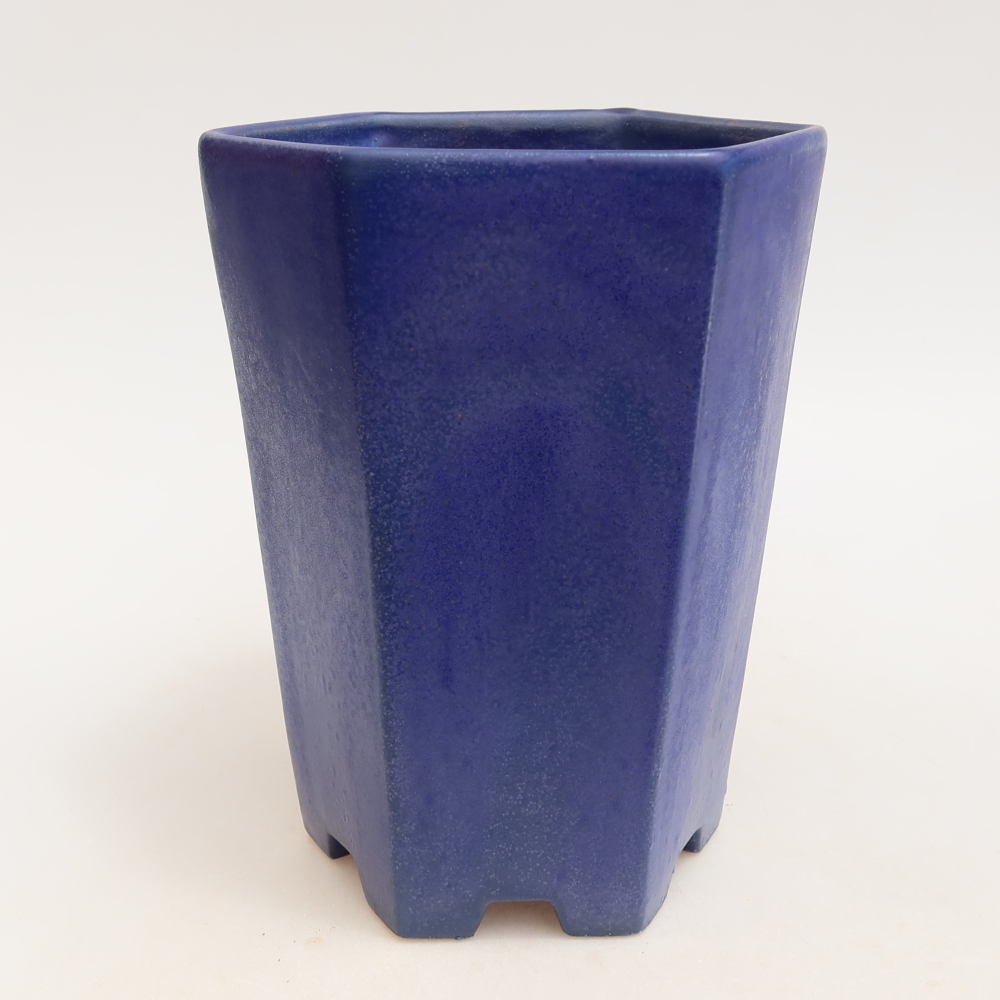 Vaso da bonsai in ceramica 13 x 12 x 17 cm, colore blu