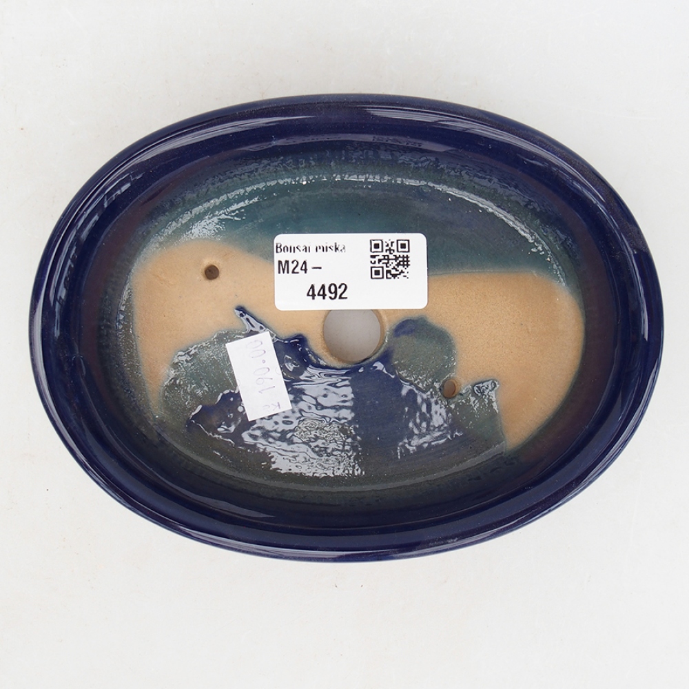Ciotola per bonsai in ceramica 15 x 11 x 3,5 cm, colore blu