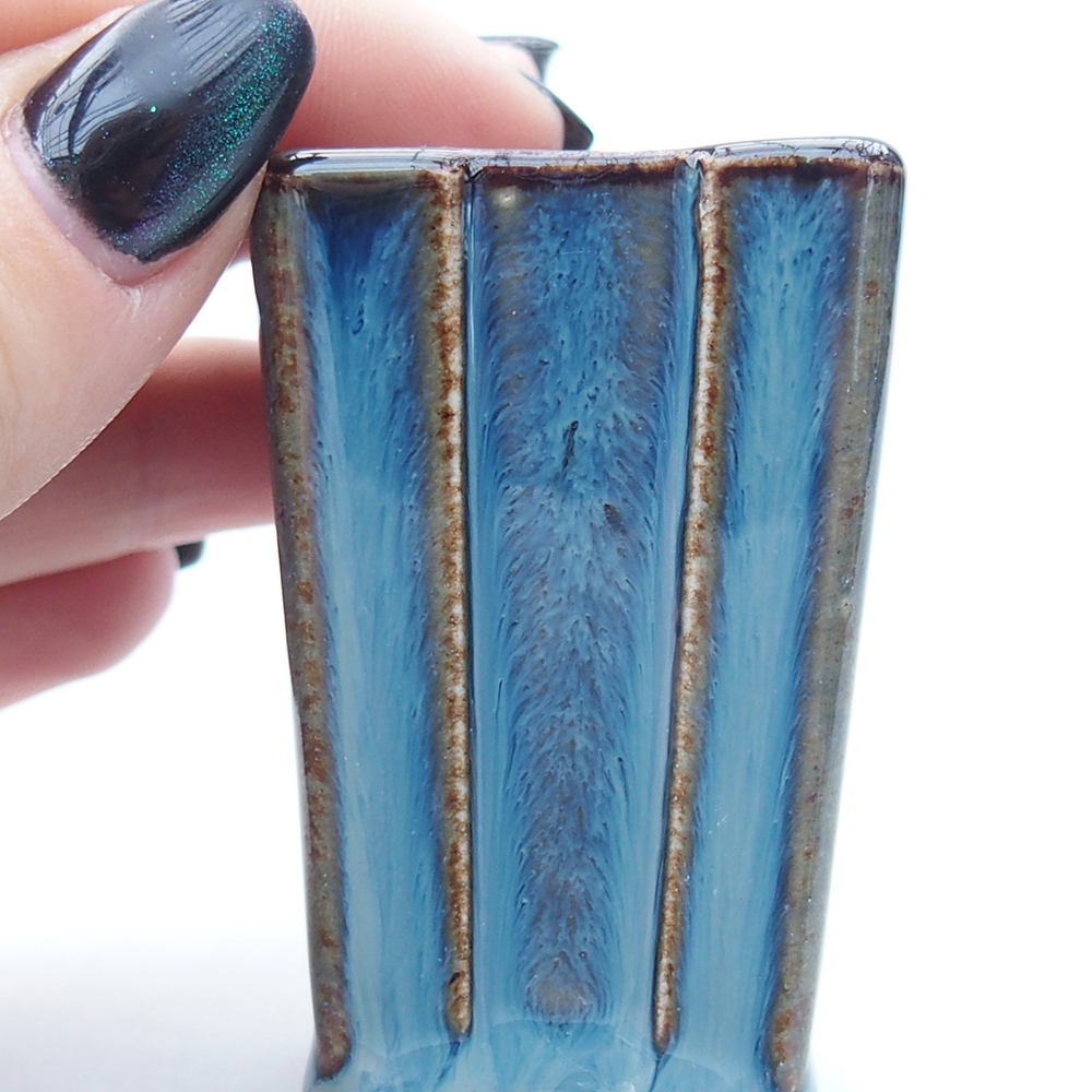 Mini bonsai 3,5 x 3,5 x 5,5 cm, colore blu