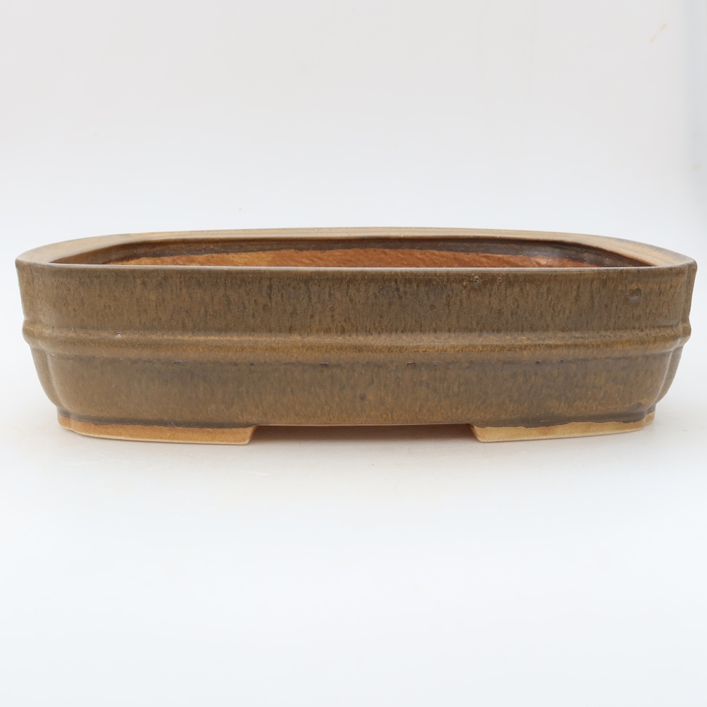 Vaso da bonsai in ceramica 29,5 x 24,5 x 7 cm, colore marrone