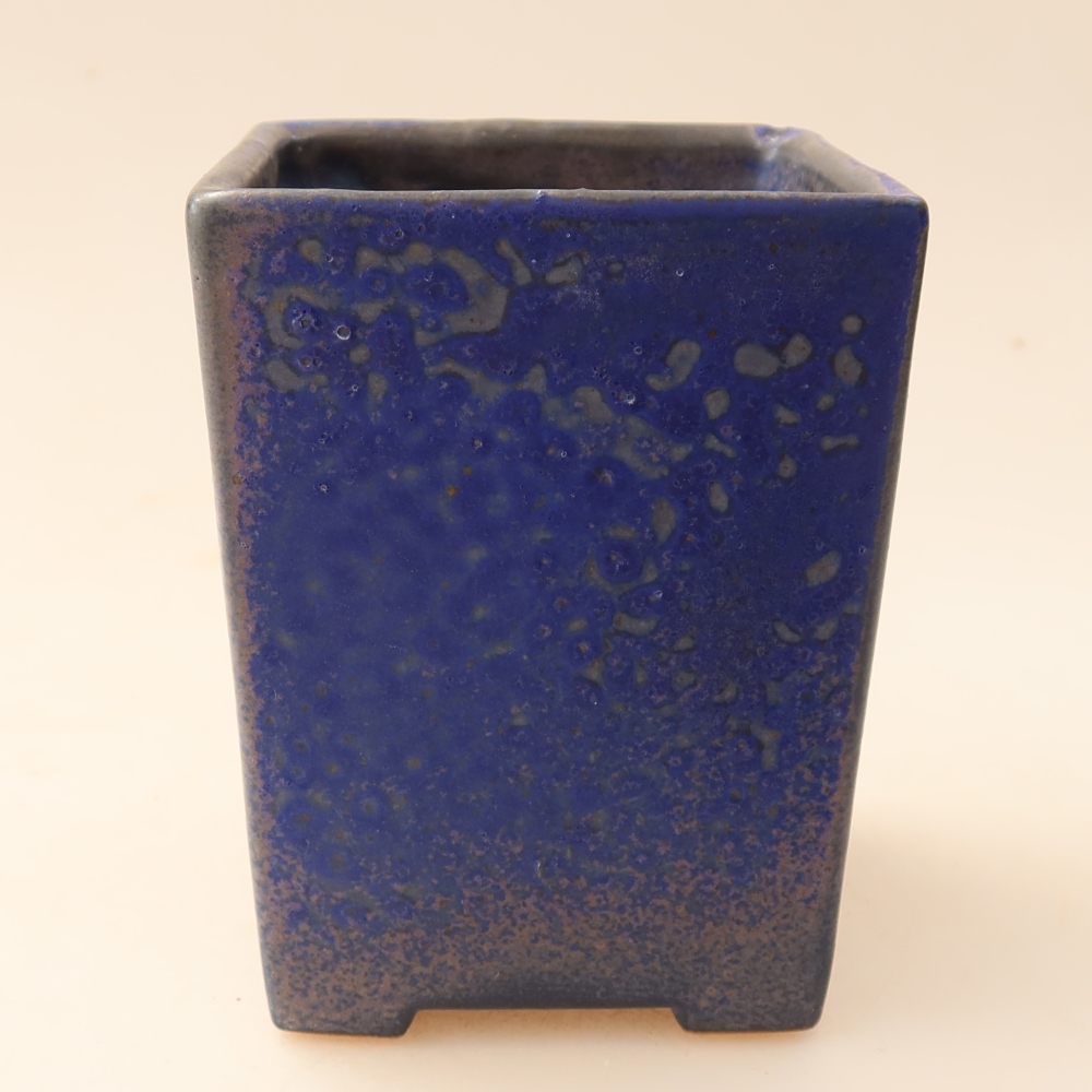 Vaso da bonsai in ceramica 7,5 x 7,5 x 10 cm, colore blu