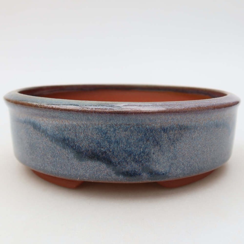 Vaso da bonsai in ceramica 14,5 x 14,5 x 5 cm, colore blu