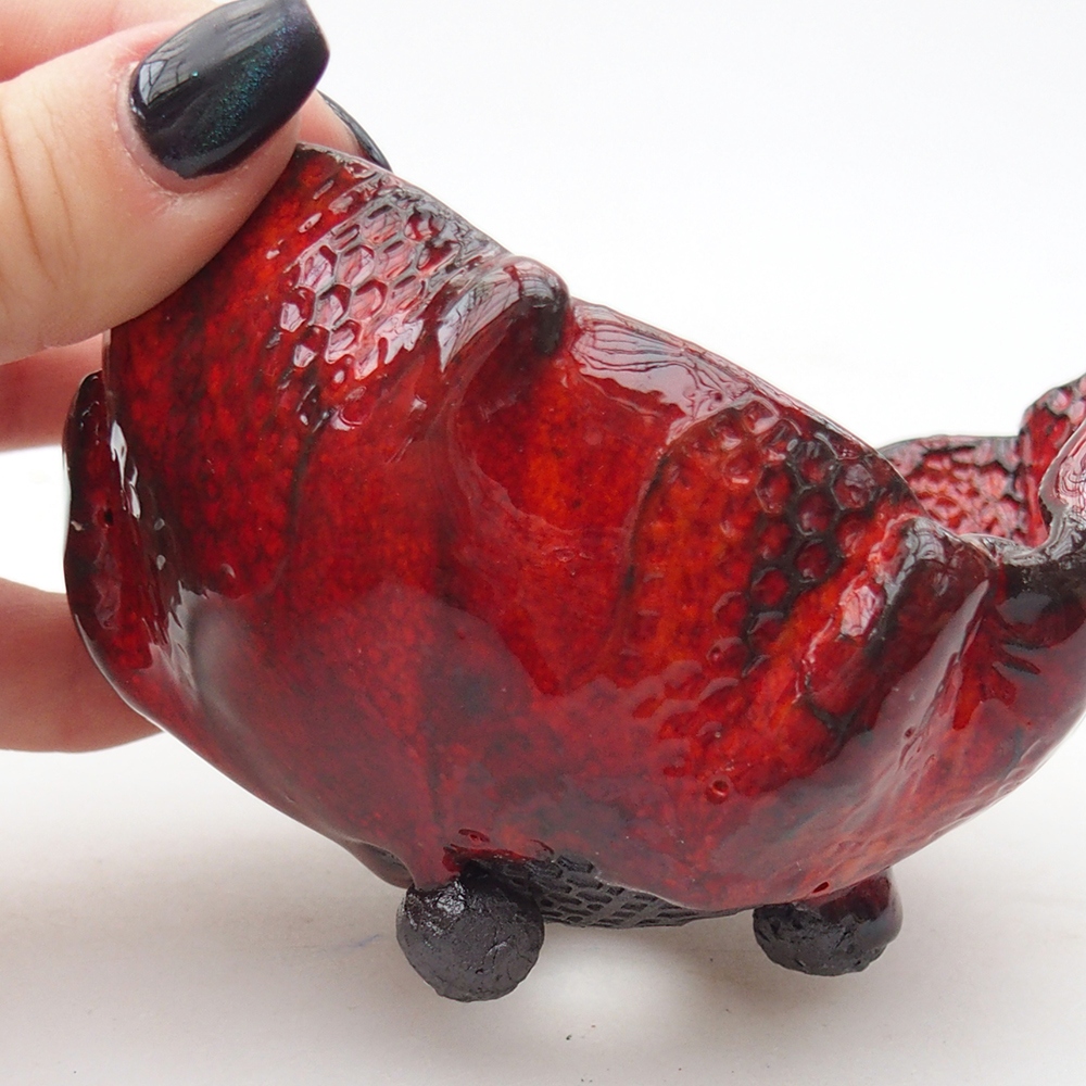 Conchiglia in ceramica 10 x 10 x 7 cm , colore rosso