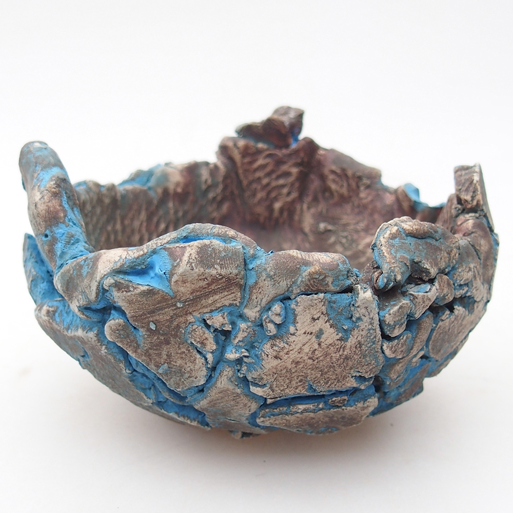 Conchiglia in ceramica 11 x 11 x 7,5 cm , colore blu