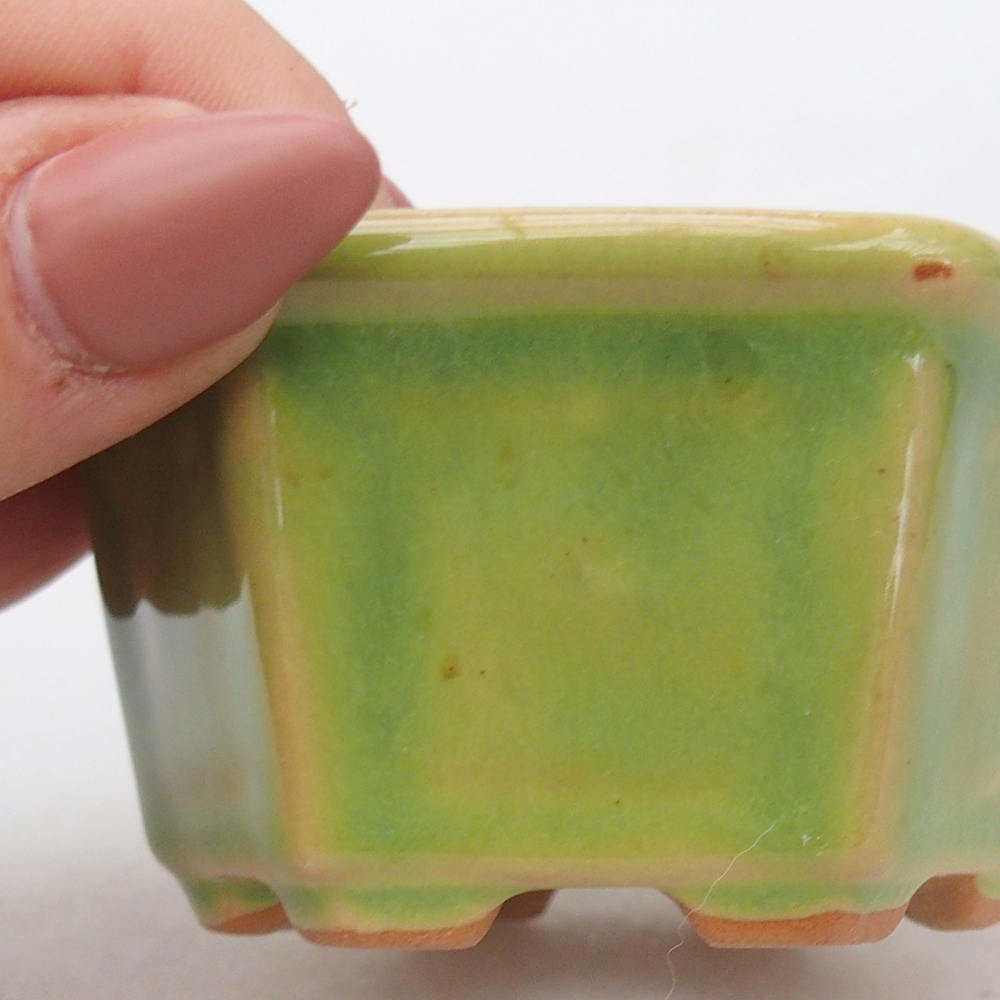 Ciotola per bonsai in ceramica 7,5 x 7 x 4 cm, verde