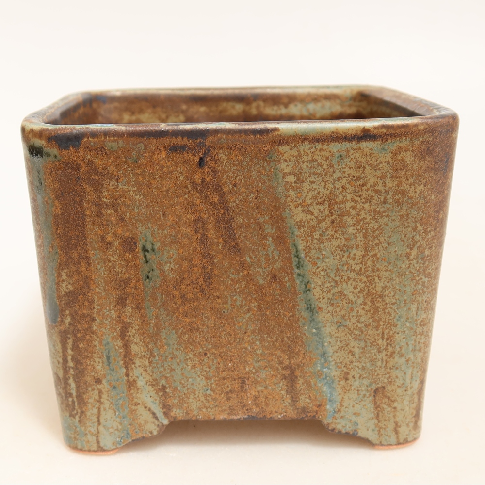 Vaso da bonsai in ceramica 10 x 10 x 8,5 cm, colore marrone