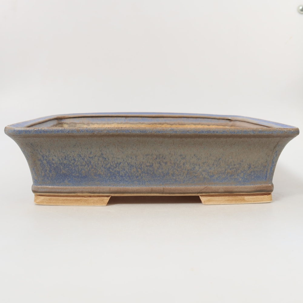 Vaso in ceramica per bonsai 29,5 x 24 x 8 cm, colore blu