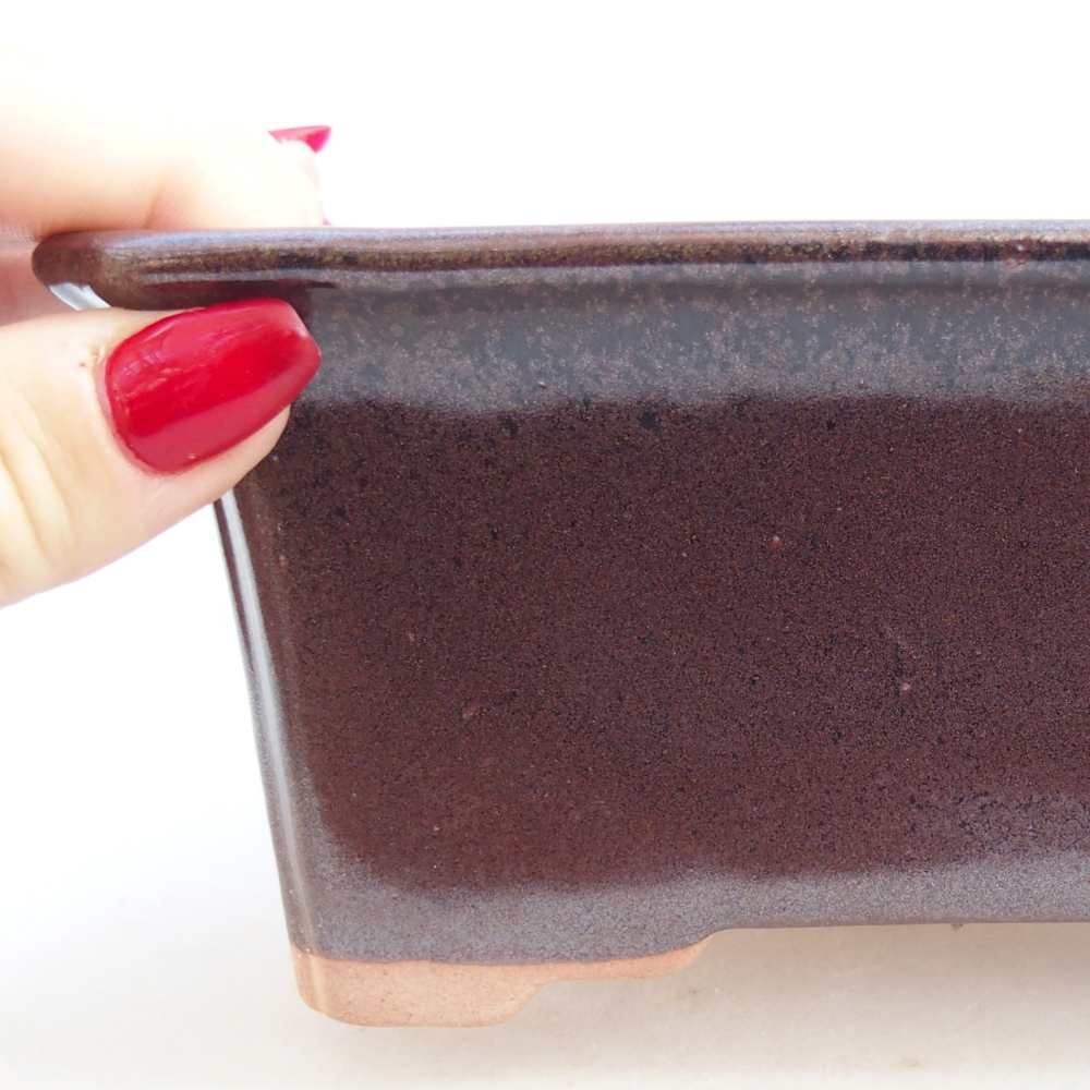 Ciotola bonsai in ceramica 26 x 26 x 8 cm, colore rosso