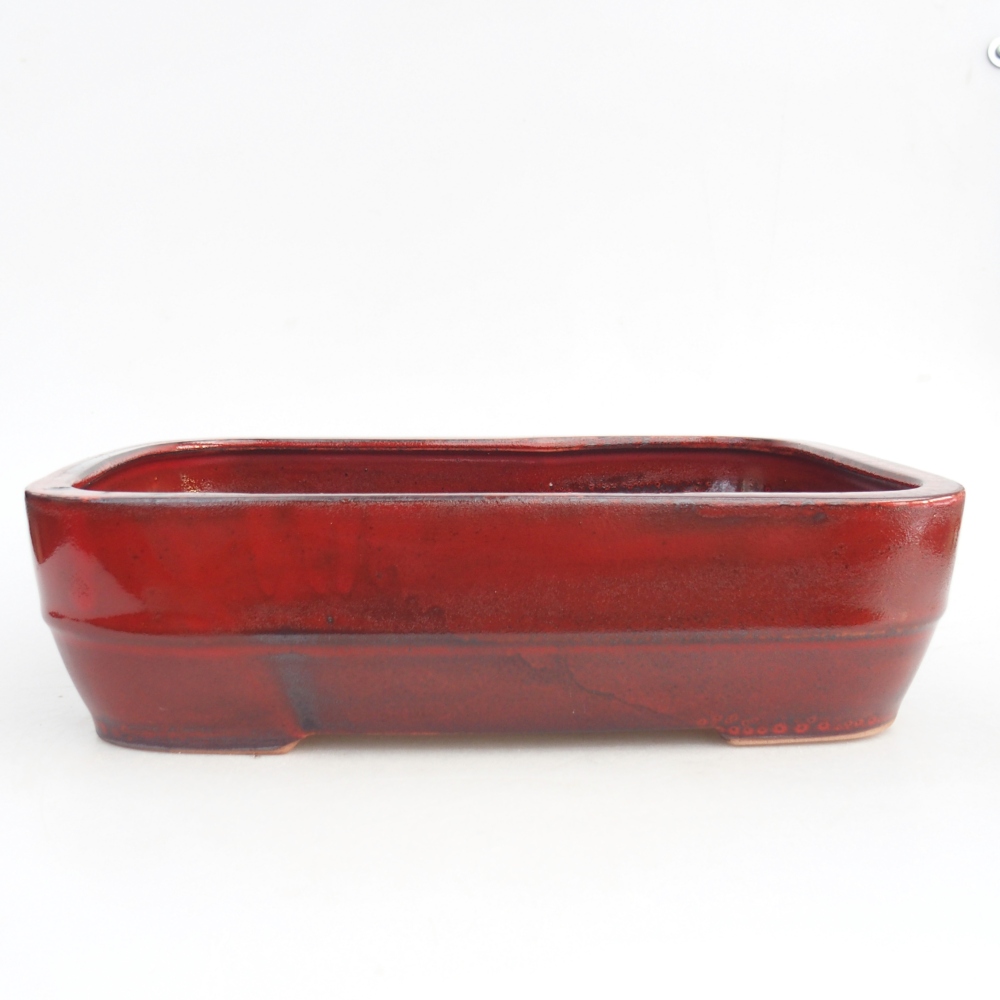 Ciotola per bonsai in ceramica 28,5 x 21 x 7,5 cm, colore rosso