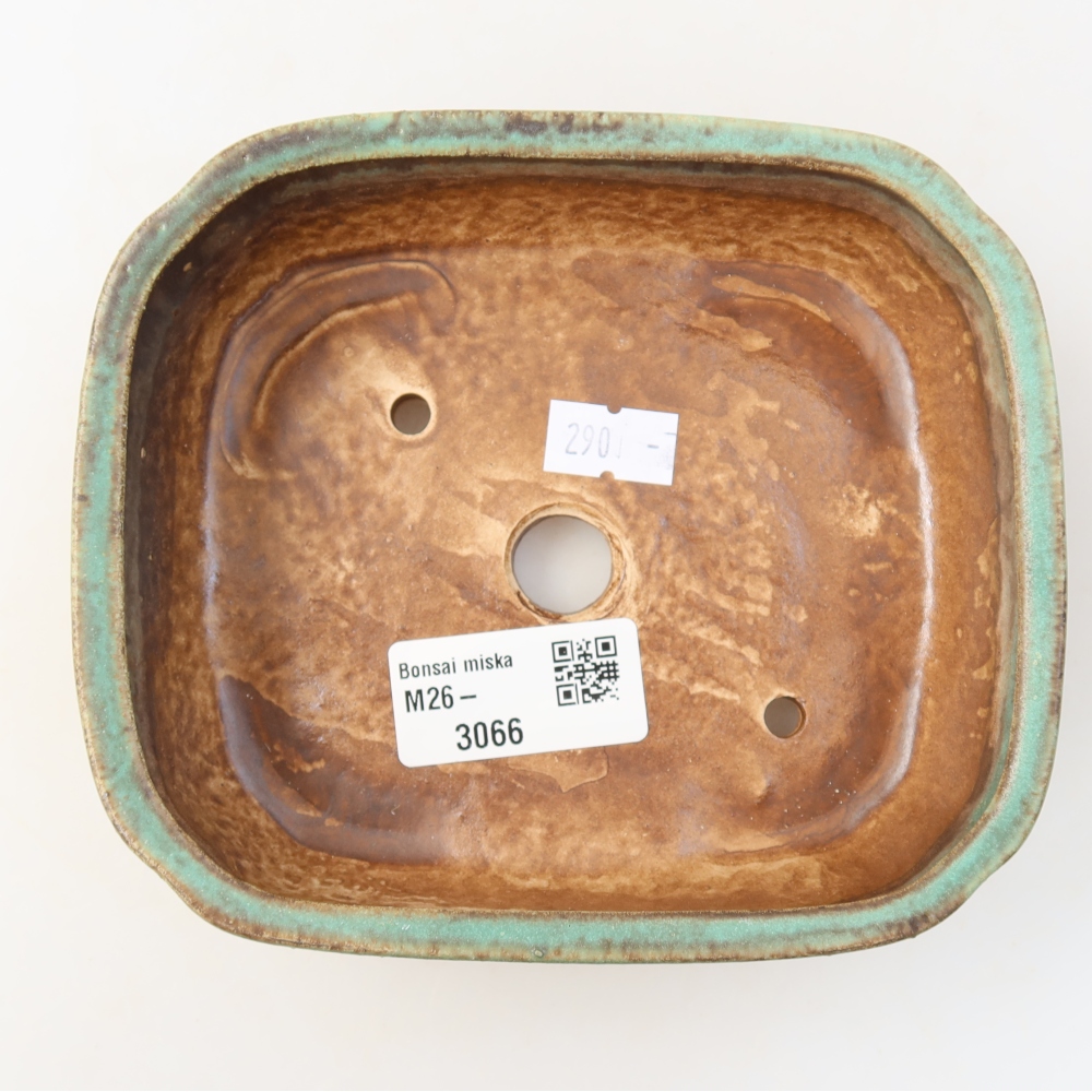 Vaso da bonsai in ceramica 13,5 x 12 x 4 cm, colore verde