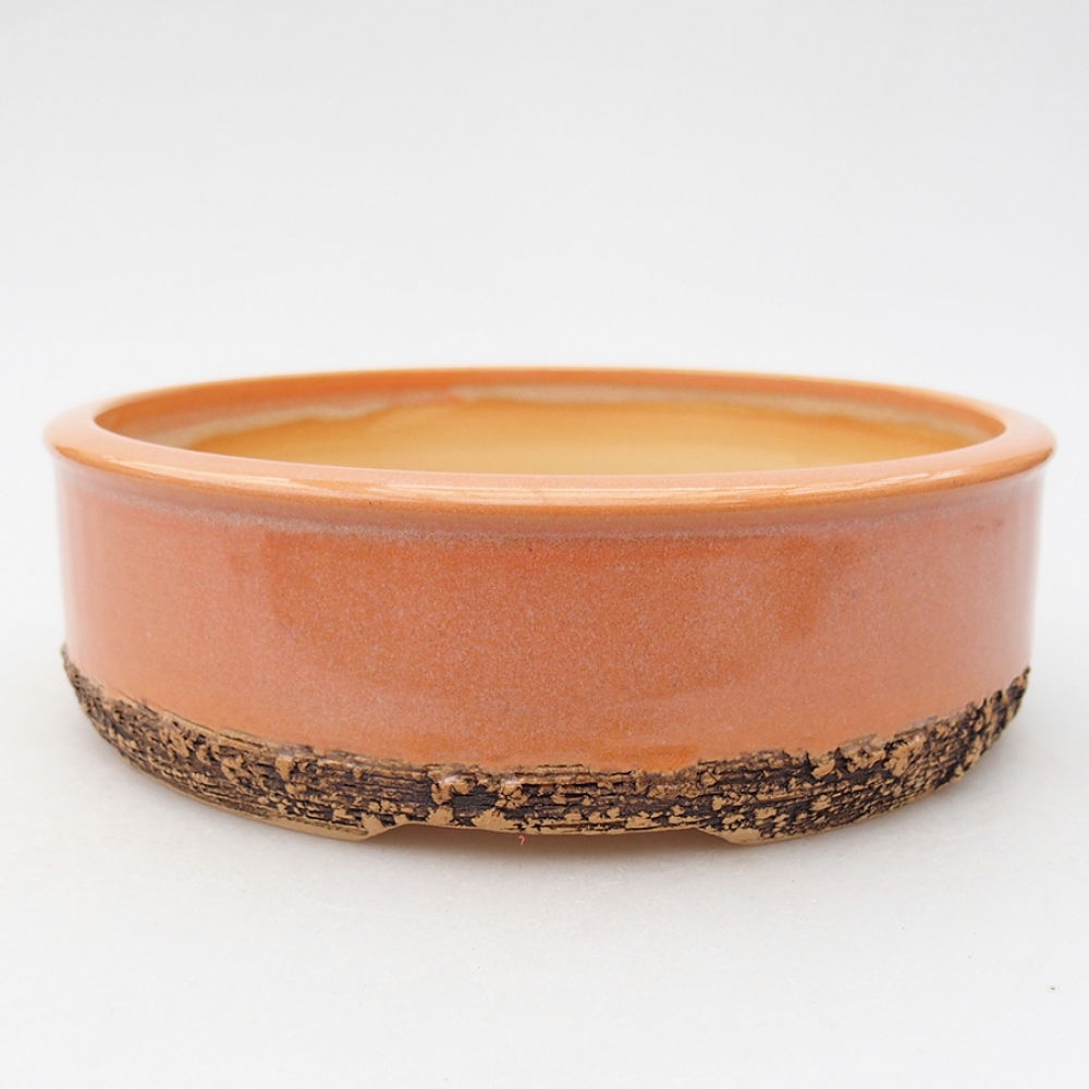 Ciotola per bonsai in ceramica 17,5 x 17,5 x 5 cm, arancione