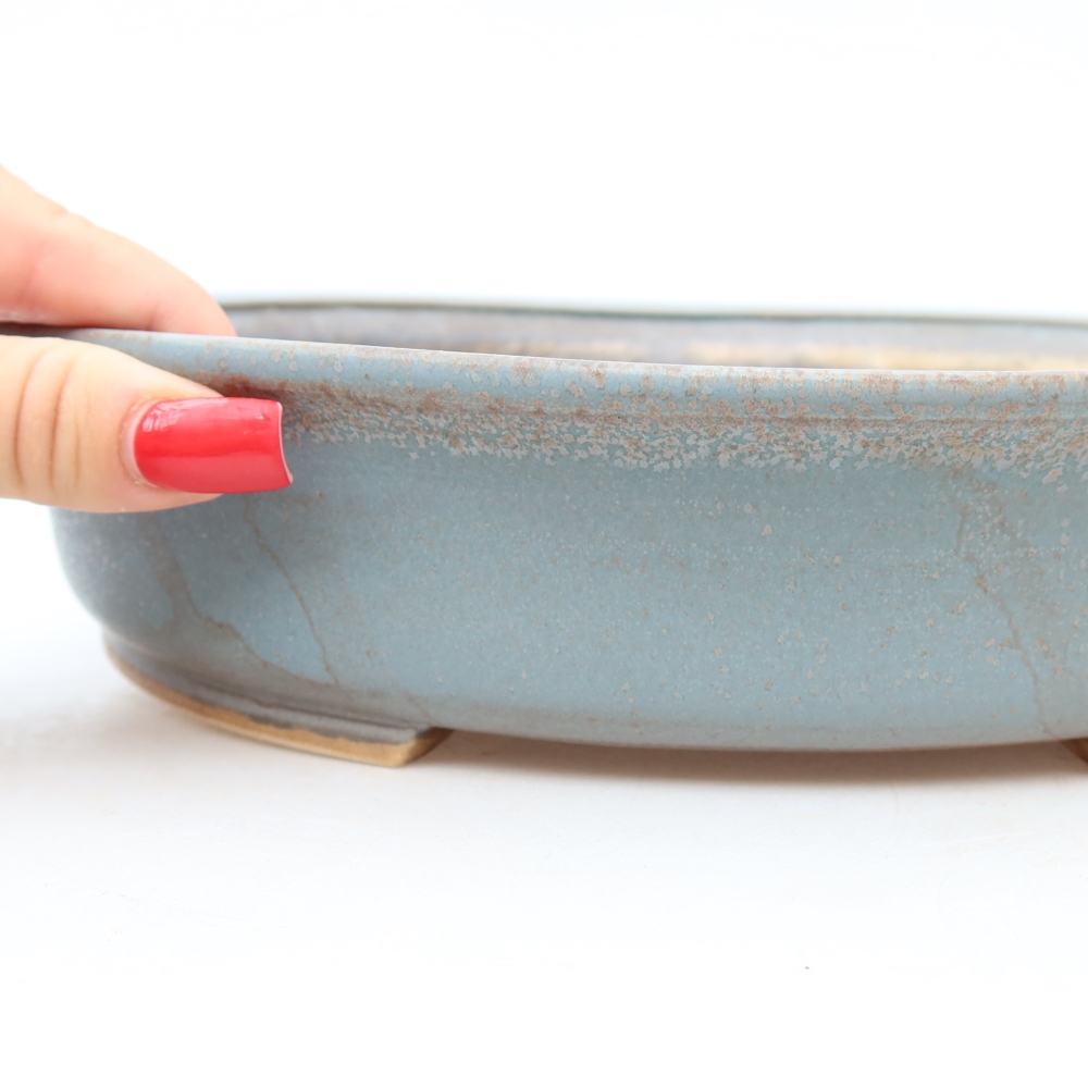 Vaso in ceramica per bonsai 27 x 24 x 5,5 cm, colore blu