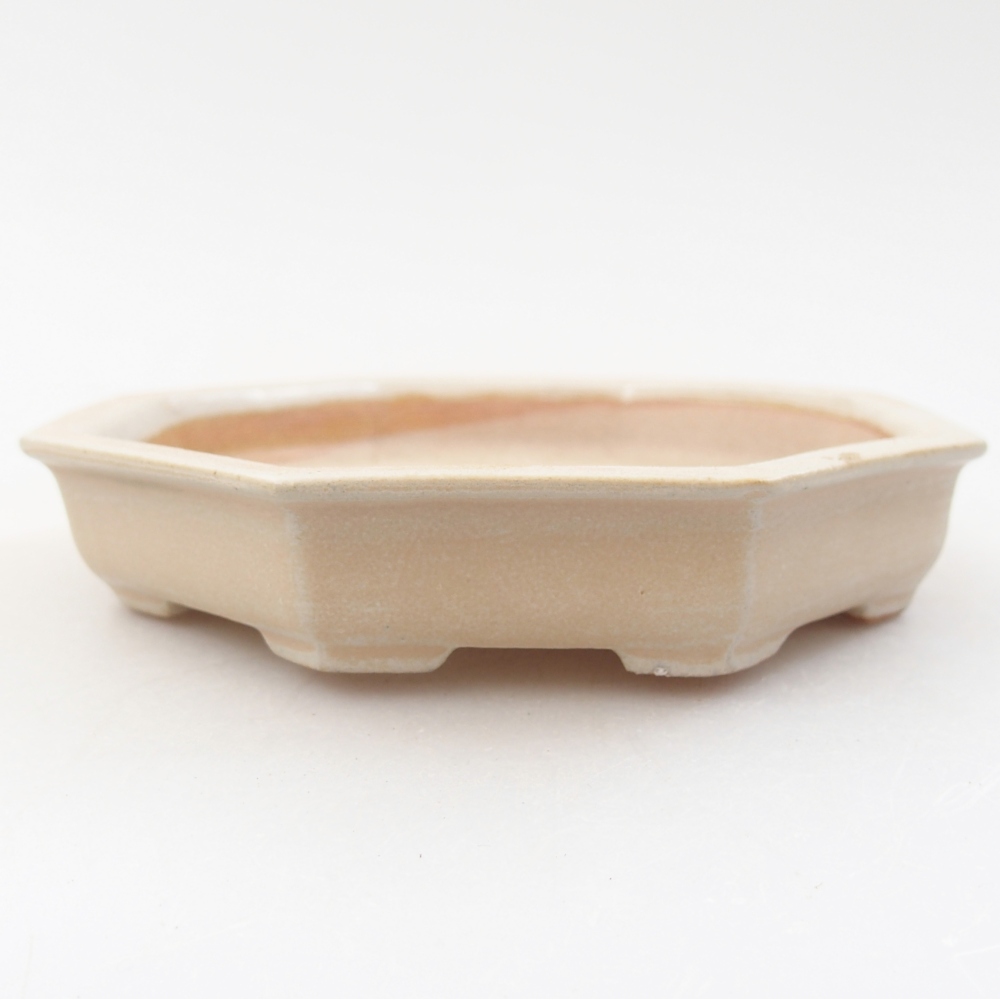 Ciotola per bonsai in ceramica 11,5 x 11,5 x 2 cm, colore beige