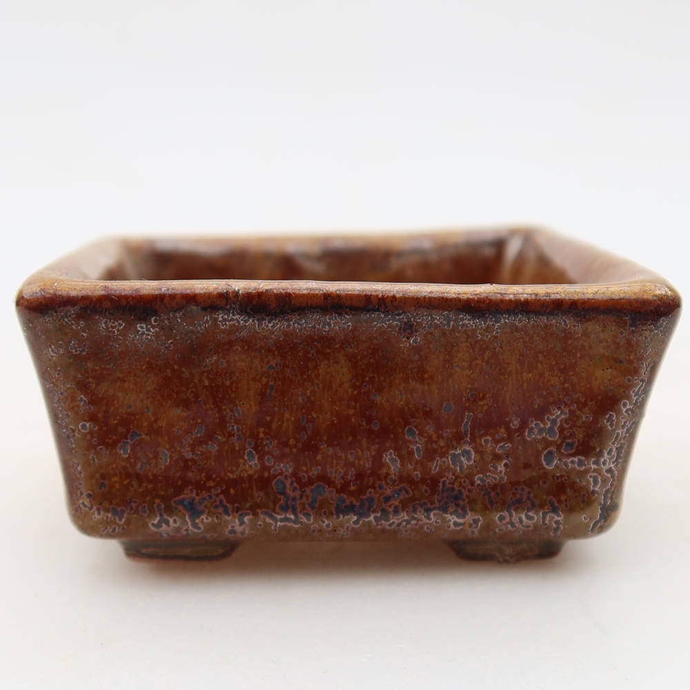 Ciotola per bonsai in ceramica 7 x 7 x 3,5 cm, marrone