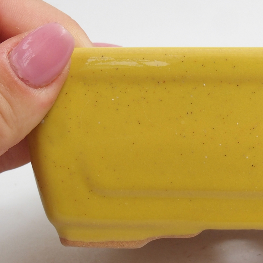 Ciotola bonsai in ceramica 13 x 10 x 5 cm, giallo