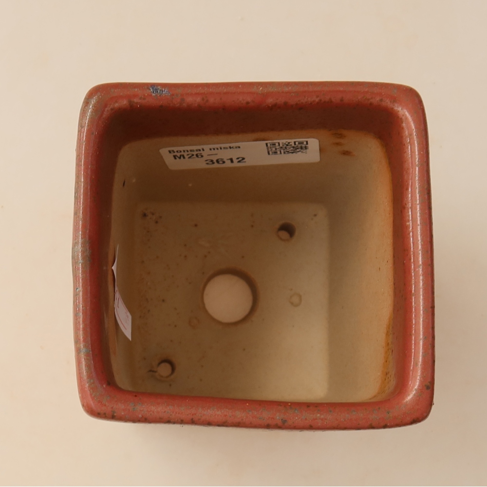 Vaso da bonsai in ceramica 7,5 x 7,5 x 10 cm, colore rosa