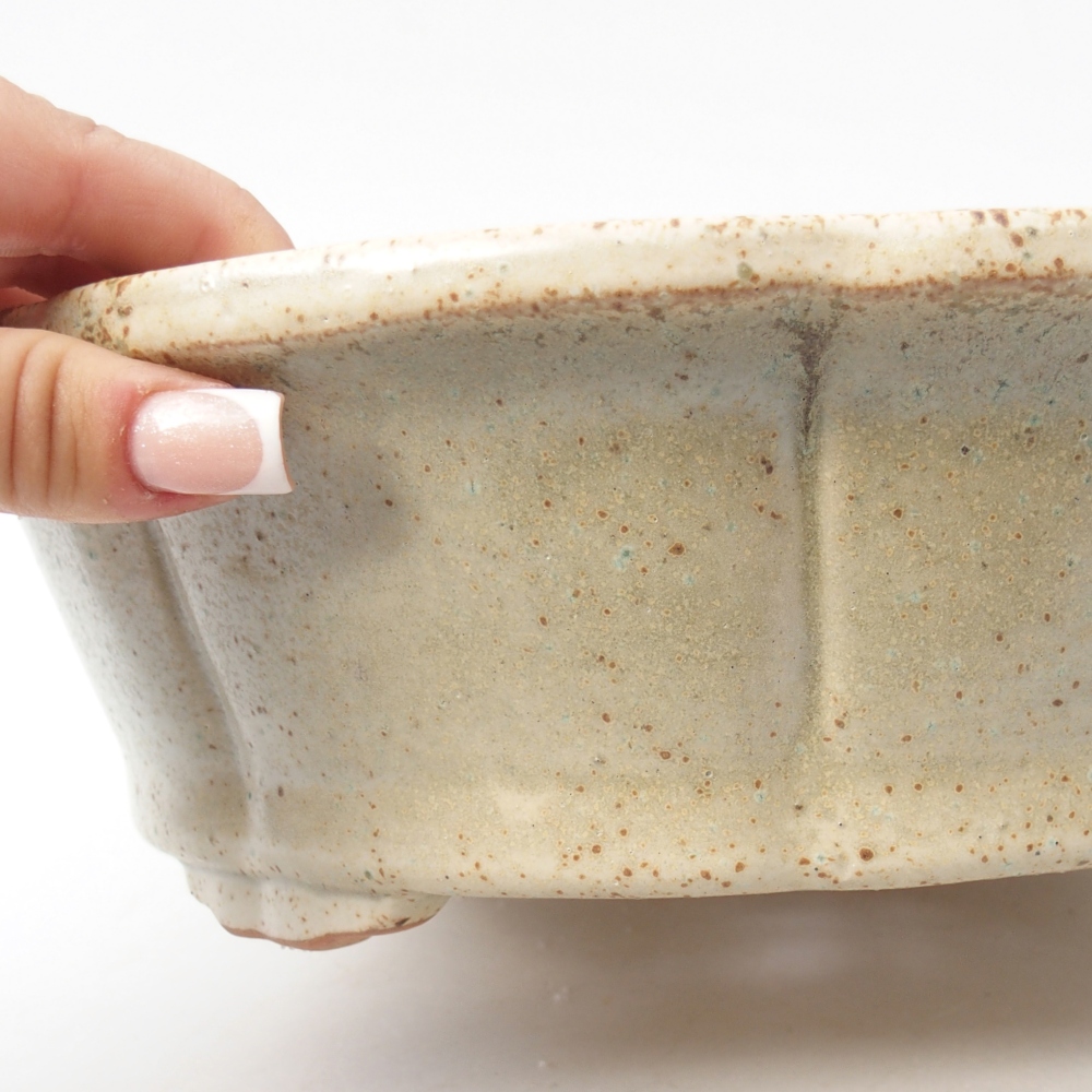 Ciotola bonsai in ceramica 26 x 26 x 8,5 cm, colore beige
