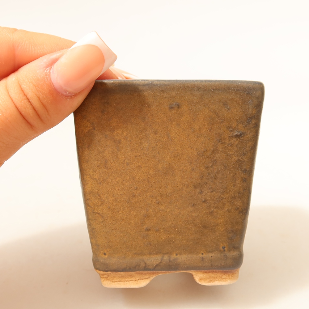 Ciotola per bonsai in ceramica 6,5 x 6,5 x 7 cm, marrone