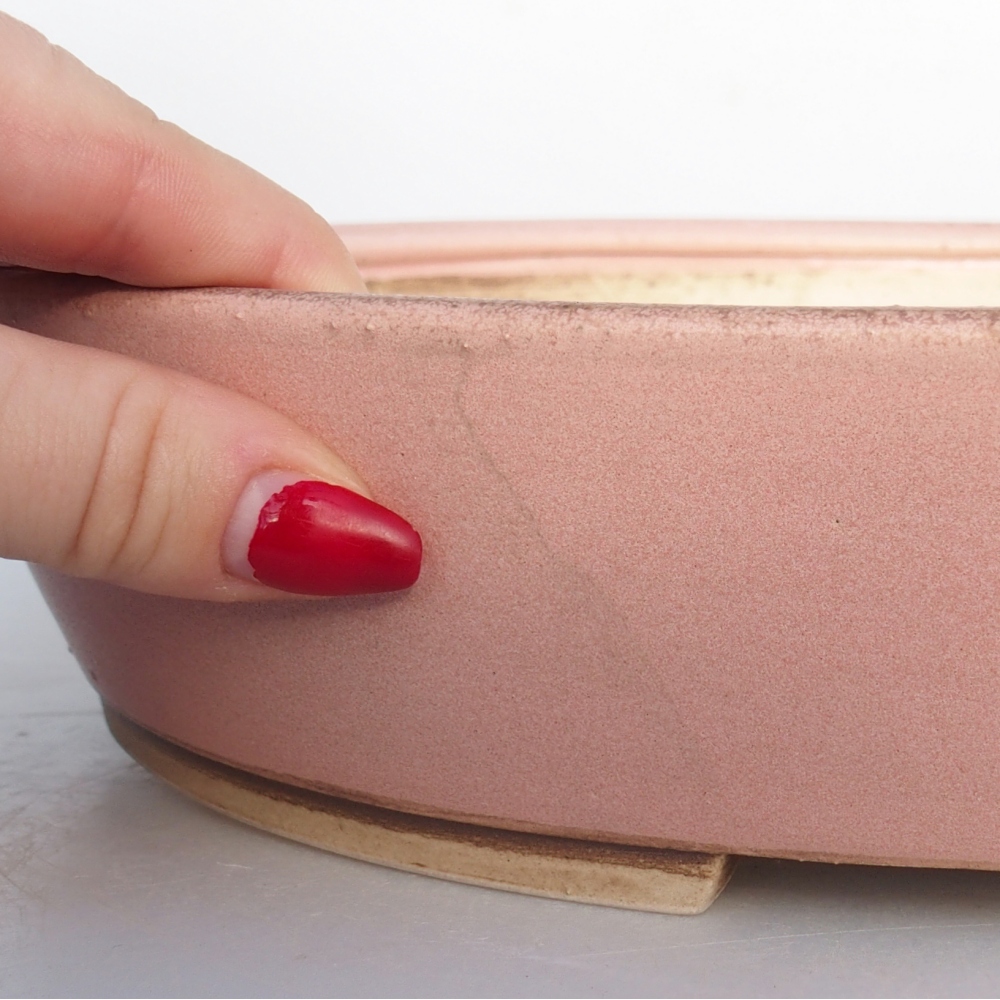 Ciotola bonsai in ceramica 31,5 x 28,5 x 6,5 cm, rosa