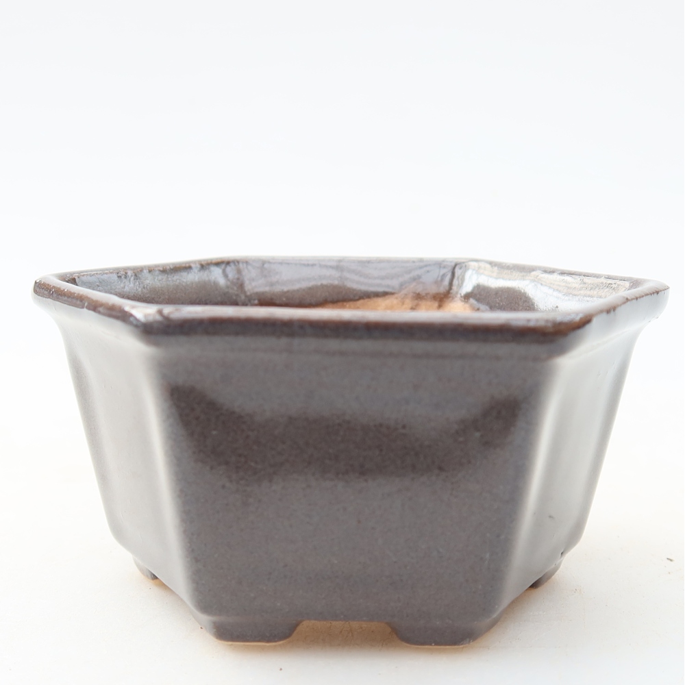 Vaso per bonsai in ceramica 8 x 7 x 4 cm, colore grigio