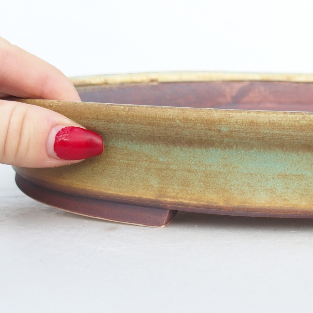 Ciotola bonsai in ceramica 31 x 27 x 4,5 cm, verde