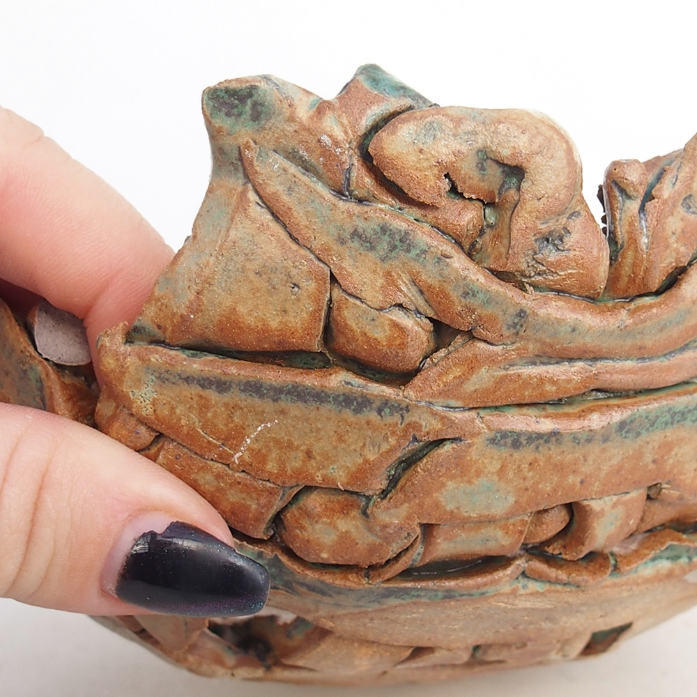 Conchiglia in ceramica 14 x 14 x 6,5 cm , colore verde