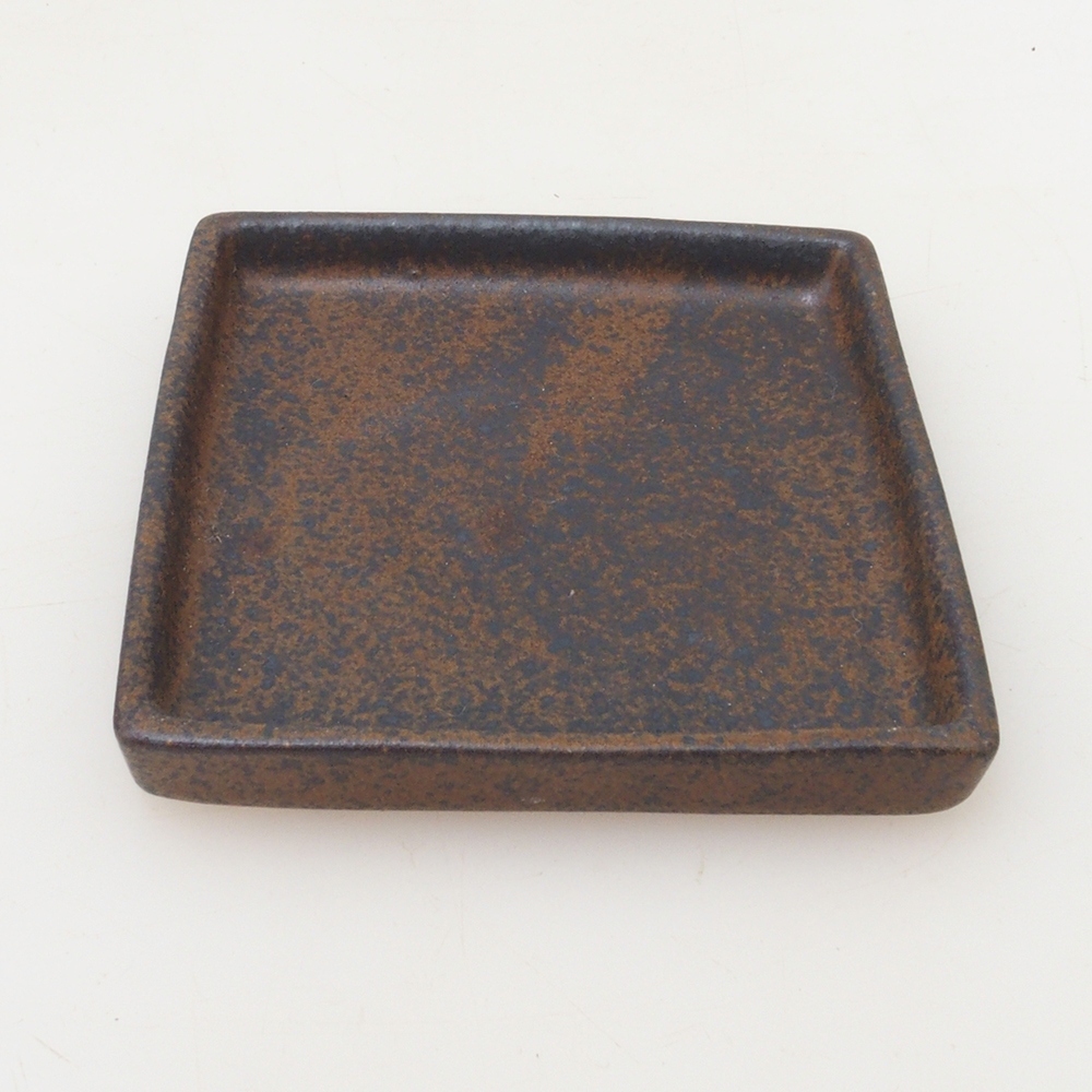Sottovaso bonsai quadrato S - 8 x 8 x 1 cm - marrone