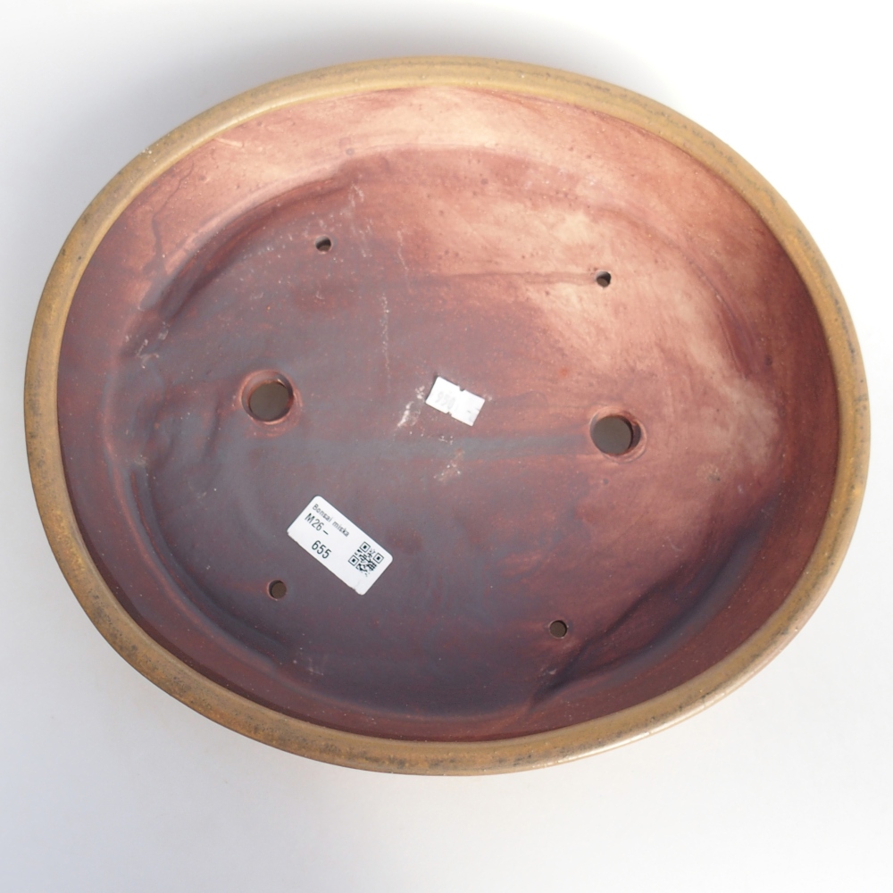 Ciotola per bonsai in ceramica 31,5 x 28,5 x 6,5 cm, marrone