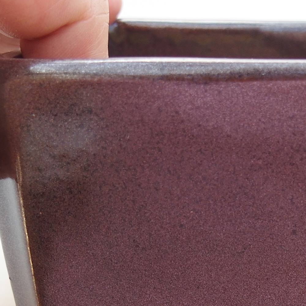 Ciotola per bonsai in ceramica 9 x 9 x 7 cm, marrone