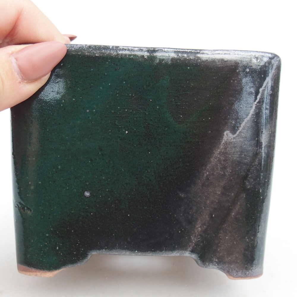 Ciotola per bonsai in ceramica 10 x 10 x 8,5 cm, colore nero