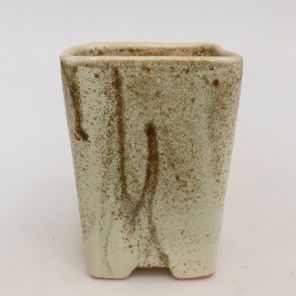 Vaso da bonsai in ceramica 7,5 x 7,5 x 11 cm, colore beige
