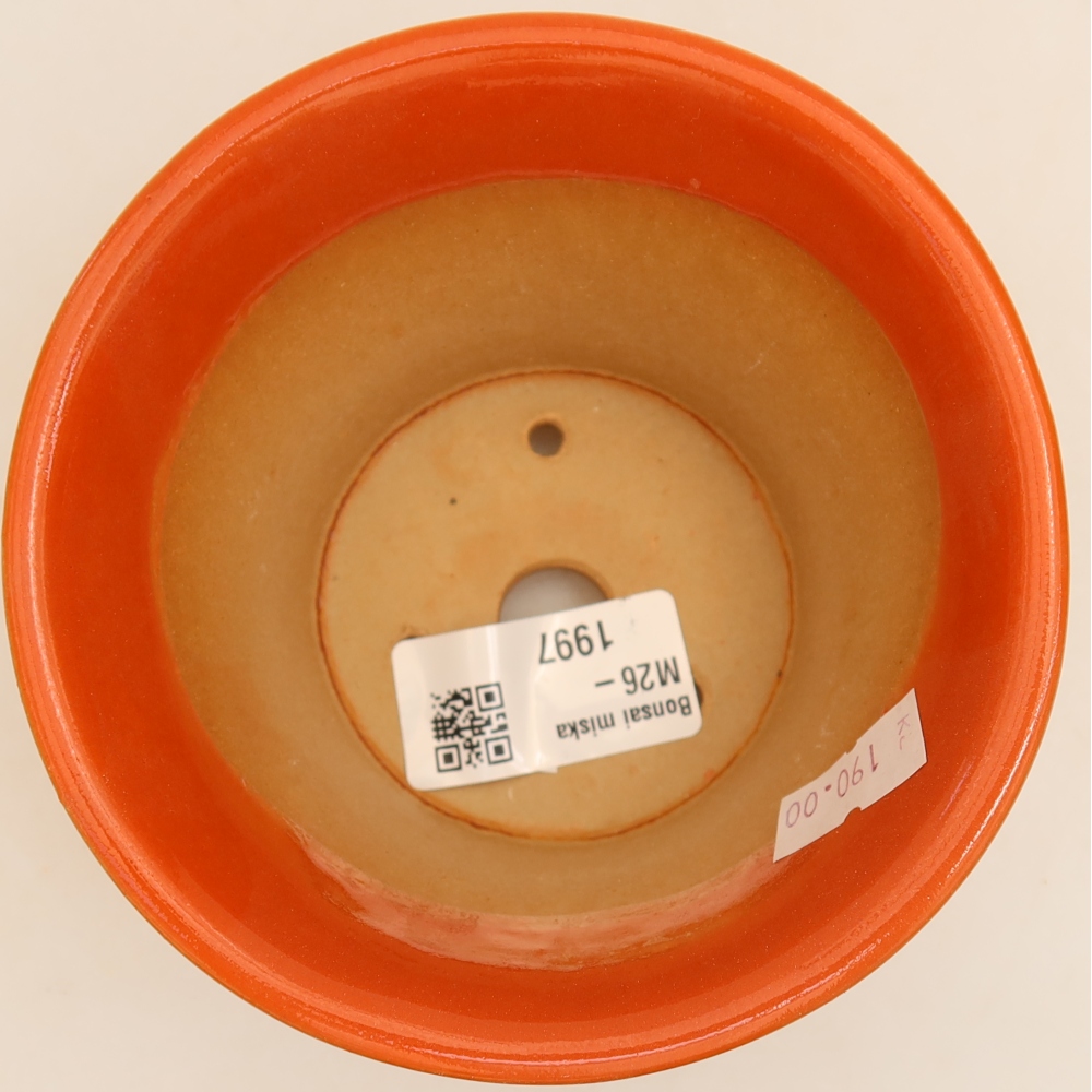 Vaso da bonsai in ceramica 11 x 11 x 7 cm, colore arancione