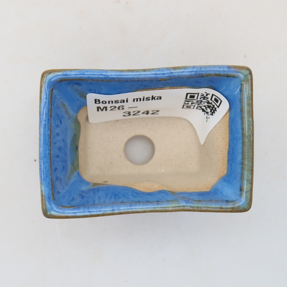 Vaso da bonsai in ceramica 5,5 x 3,5 x 3 cm, colore blu