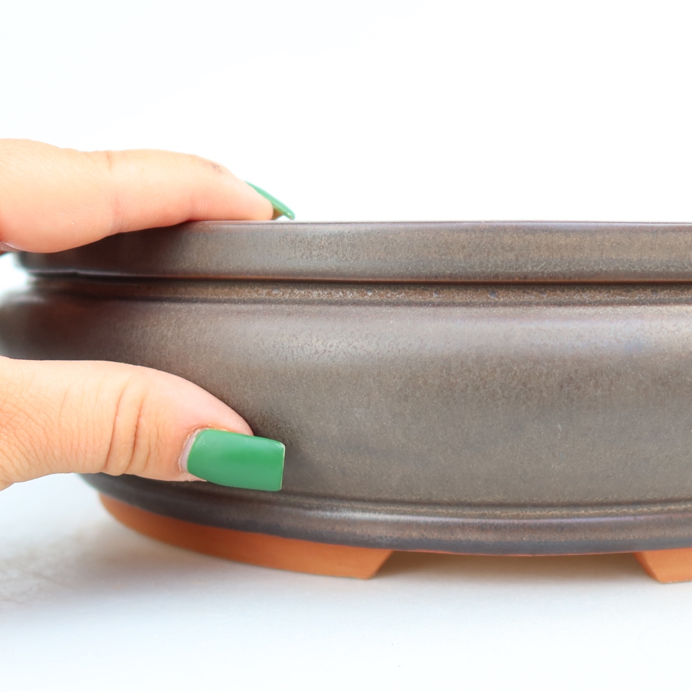 Ciotola in ceramica  27 x 27 x 7,5 cm, colore marrone