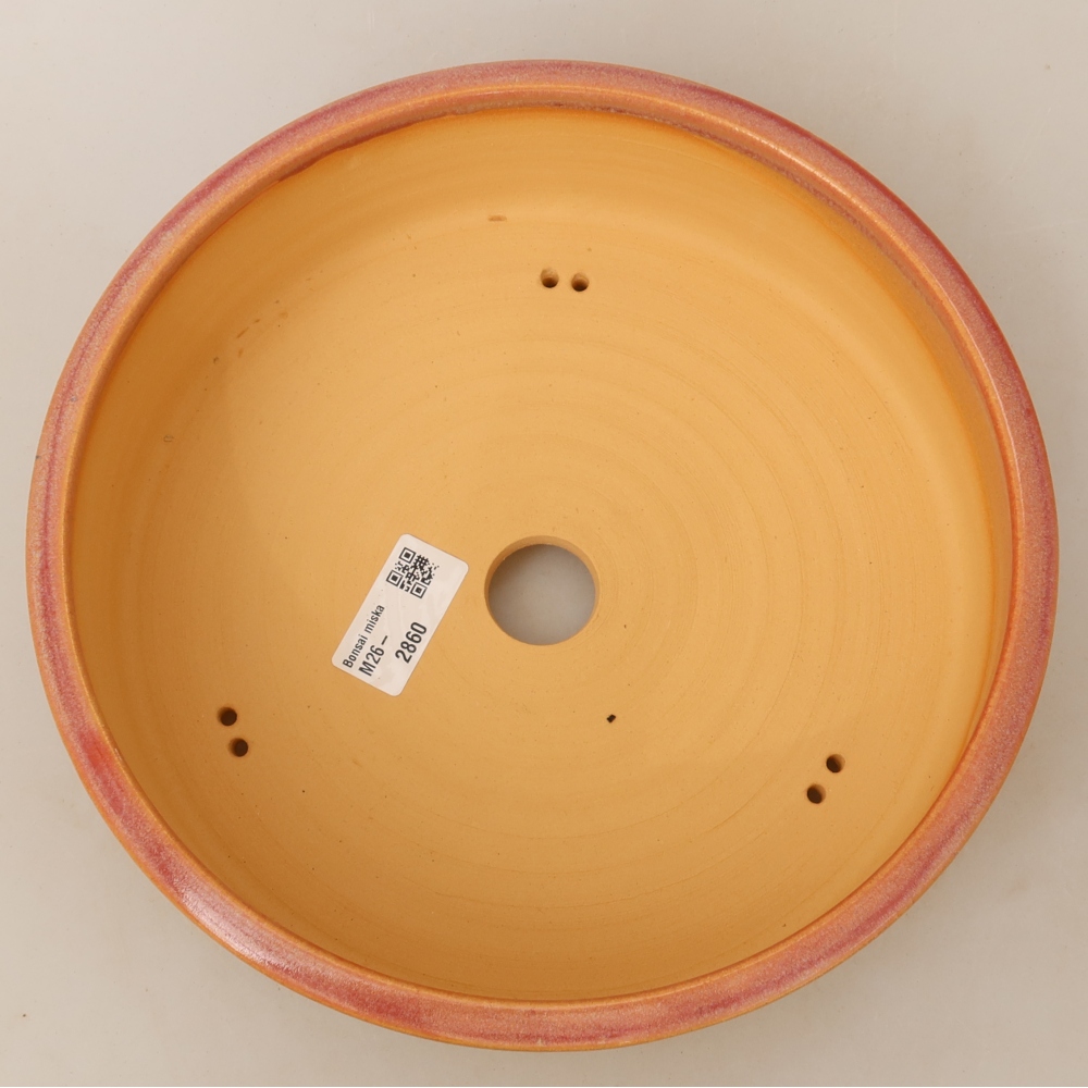 Vaso da bonsai in ceramica 23,5 x 23,5 x 7 cm, colore rosa