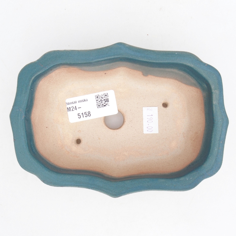 Ciotola per bonsai in ceramica 15,5 x 11,5 x 4,5 cm, colore blu
