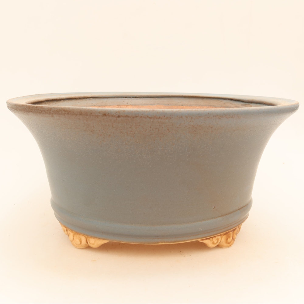 Vaso da bonsai in ceramica 24,5 x 24,5 x 11 cm, colore blu
