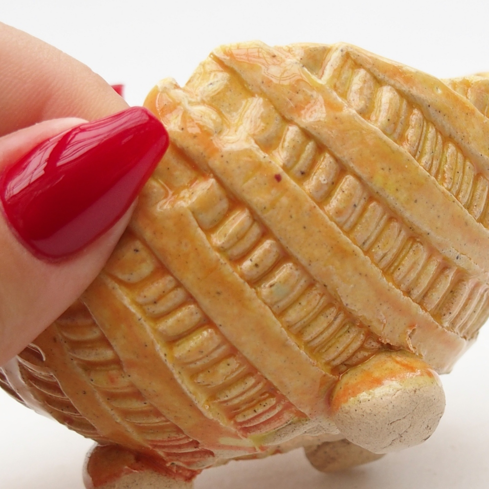 Conchiglia in ceramica 9 x 8 x 6 cm , giallo