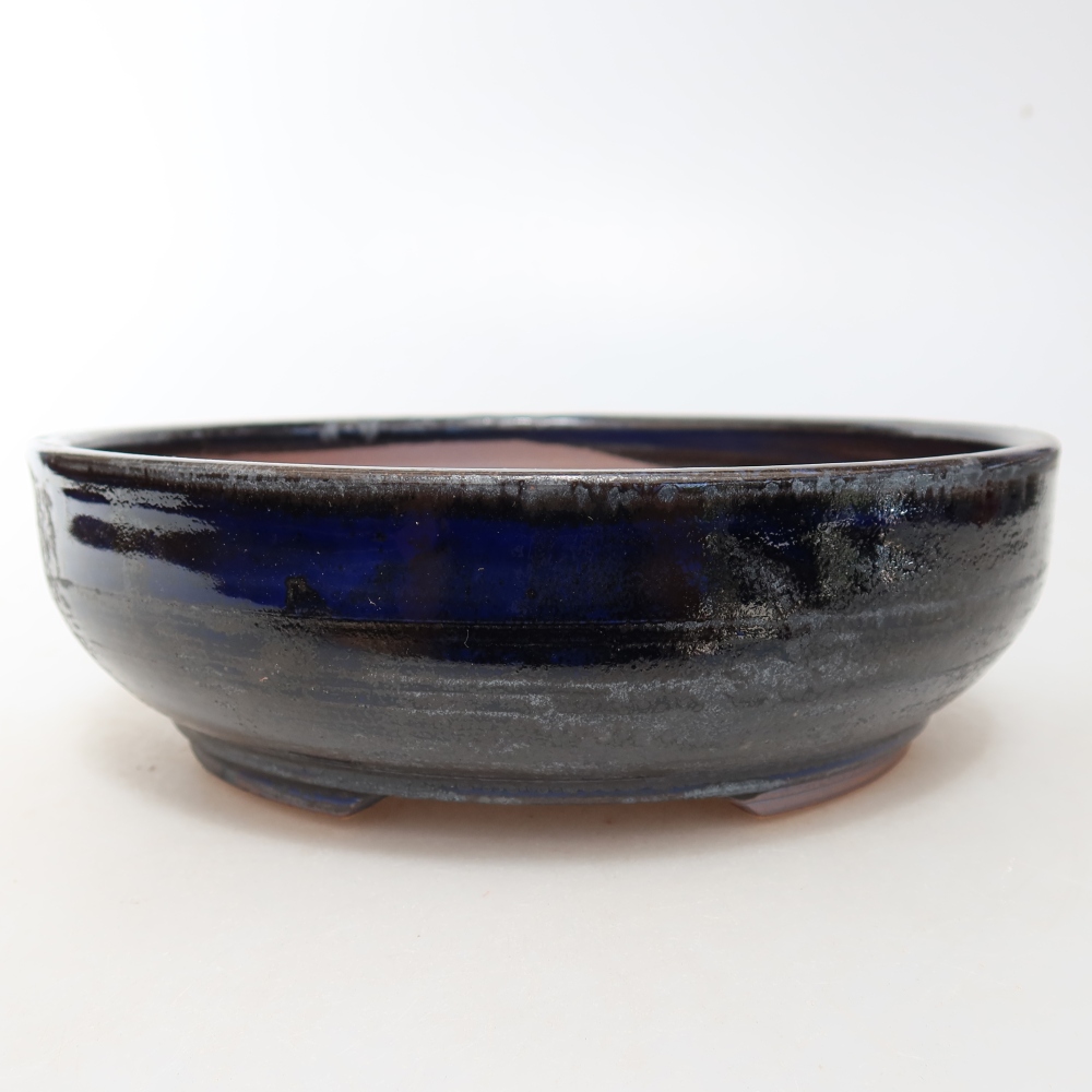 Ciotola bonsai in ceramica 18 x 18 x 5,5 cm, colore blu