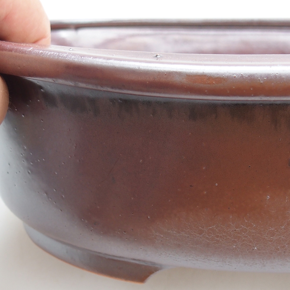 Ciotola per bonsai in ceramica 25 x 20,5 x 8 cm, bordeaux