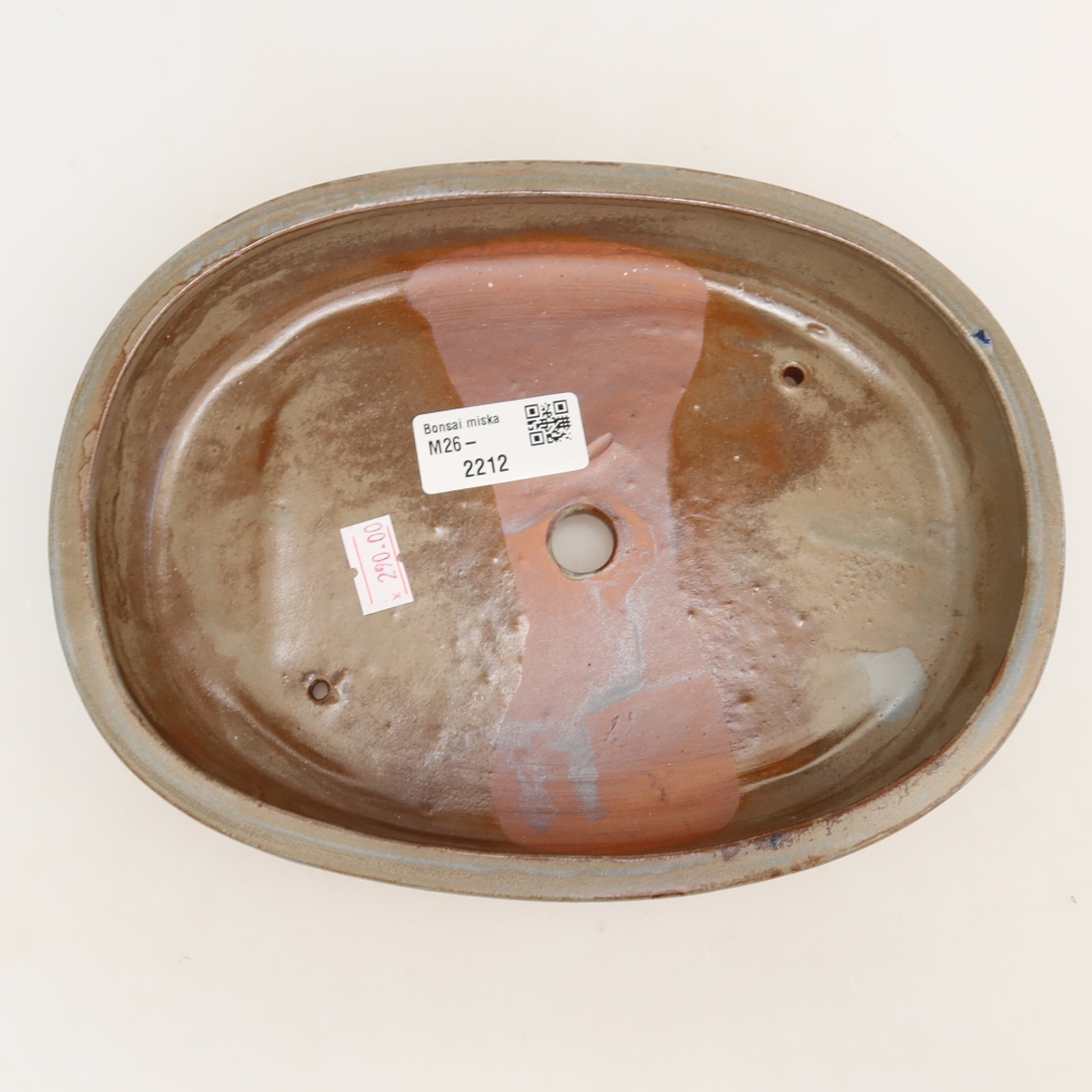 Vaso per bonsai in ceramica 22 x 17 x 4 cm, colore marrone-blu