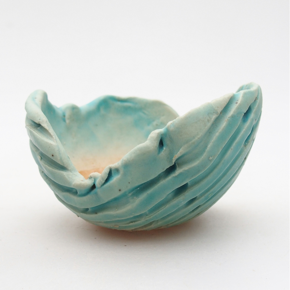 Conchiglia in ceramica 8,5 x 8 x 5,5 cm , colore blu