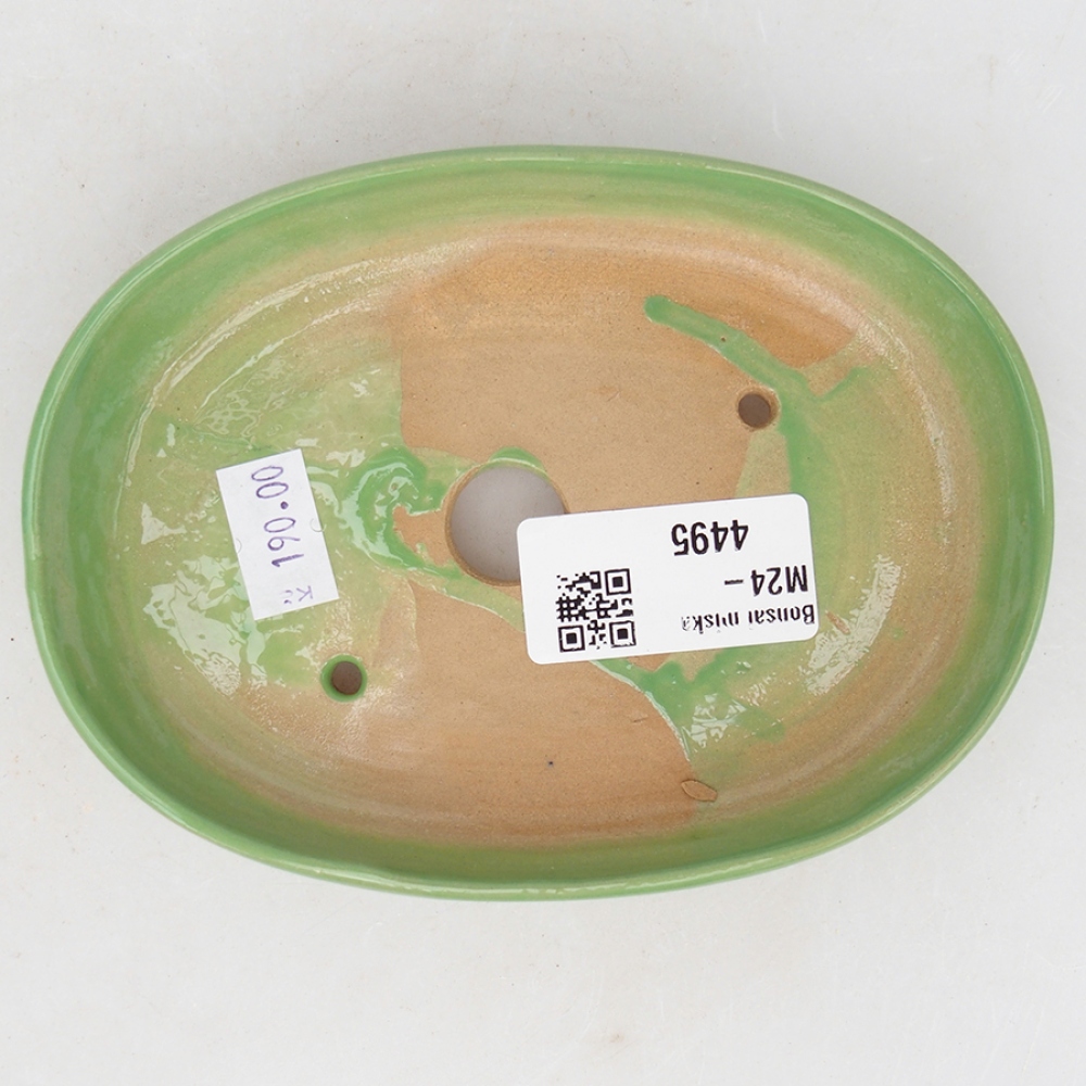 Ciotola per bonsai in ceramica 13,5 x 10 x 3 cm, verde